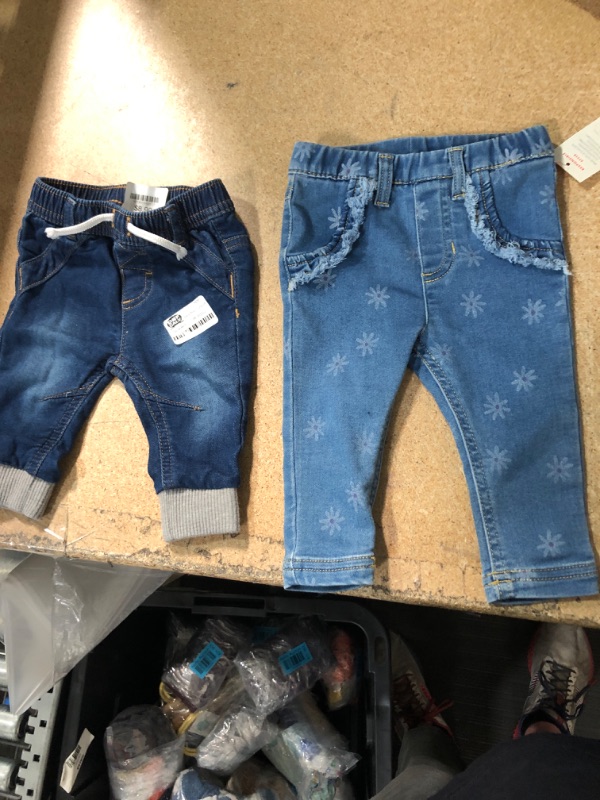 Photo 2 of 2 ITEM BABY CLOTHES BUNDLE) Baby Boys' Long Jogger Jeans - Cat & Jack™ Dark SIZE 0-3M + cat and jack baby flower jeans size 3-6m