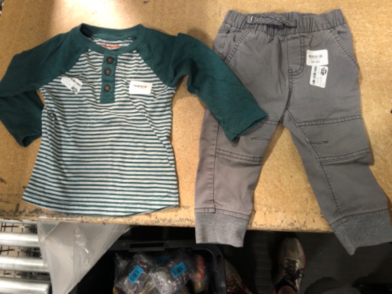 Photo 1 of 2 ITEM BUNDLE OF SIZE 18M BOYS CLOTHES)  7 Ate 9 Apparel Kids Baby Shark Grey Tank Top + Toddler Boys' Pull-On Pants - Cat & Jack