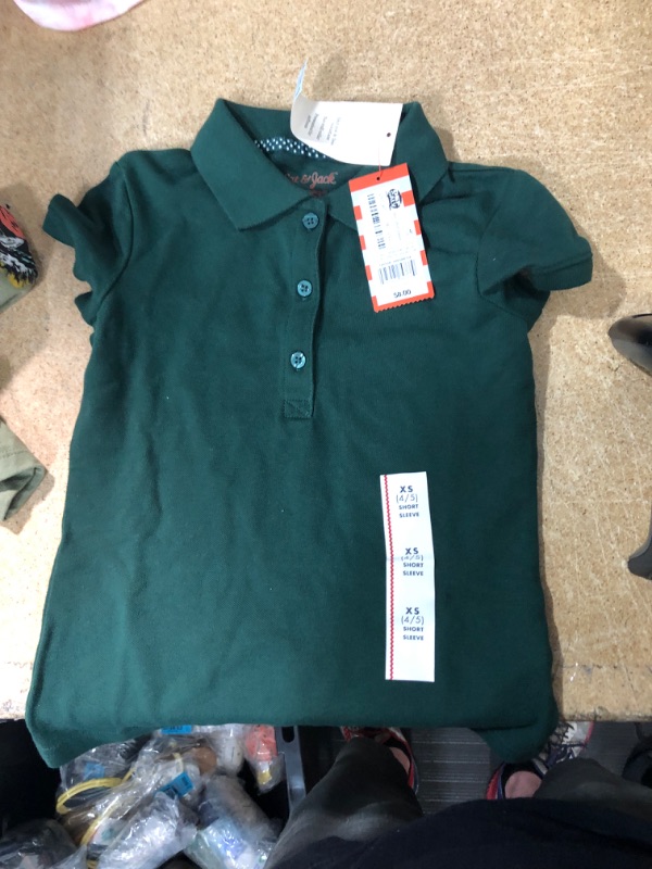 Photo 2 of 3 ITEM BUNDLE) Boys' Roaring Tiger Graphic Short Seeve T-Shirt - Cat & Jack™ Oive Green SIZE LARGE + Boys' 'Be Kind to All Kinds' Graphic Short Sleeve T-Shirt SIZE MEDIUM + Girls' Short Sleeve Pique Uniform Polo Shirt - Cat & Jack™ Dark SIZE XSMALL