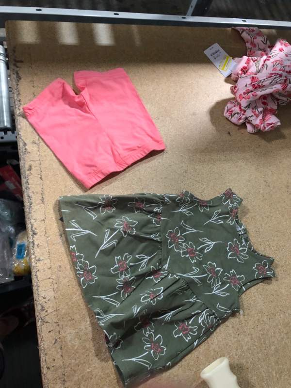 Photo 2 of (BUNDLE OF 2 BABY GIRLS CLOTHING) Baby Girls' Floral Footed Pajama - Just One You® Made by Carter's SIZE 9M + TODDLER FLORAL DRESS AND SHORTS SET SIZED 12M