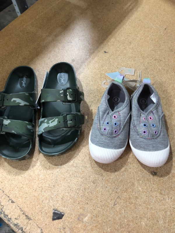 Photo 2 of (2 PAIR TODDLER AND CHILD SHOES) Toddler Rory Slip-On Sneakers - Cat & Jack™ SIZE 8 + Kids' Noa Slip-On Footbed Sandals - Cat & Jack™ SIZE 1
