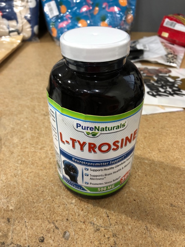 Photo 2 of *EXP:3/2024* Pure Naturals L-Tyrosine 500 Mg 360 Capsules, Supports Healthy Glandular Function, Support Brain Health & Mental Alertness, Promotes Stress Relief
