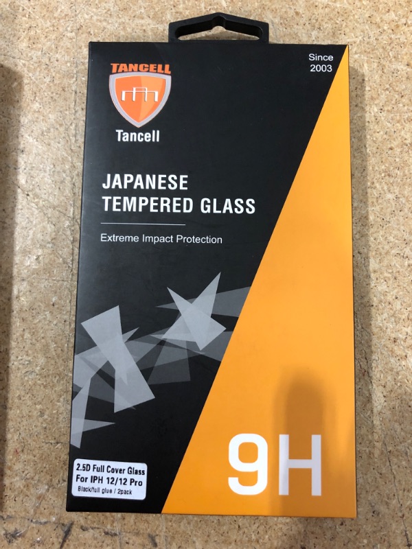 Photo 2 of TANCELL Japanese 2.5D 9H Premium Full Cover Black Glass Screen Protector Compatible with iPhone 12/iPhone 12 Pro,[2 Pack] Tempered Glass for iPhone 12/iPhone 12 Pro [Anti-Scratch][Bubble Free],6.1-Inc
