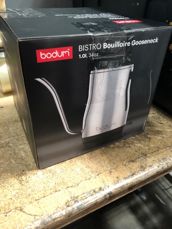 Photo 1 of Bodum Goose Neck 34oz Electric Water Kettle - Stainless Steel

