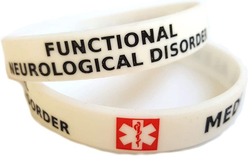 Photo 1 of 2x FUNCTIONAL NEUROLOGICAL DISORDER fnd seizure non epileptic epilepsy Wristband MEDICAL AWARENESS ALERT BRACELET