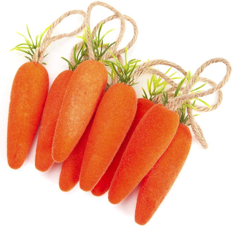 Photo 1 of Athoinsu 8 Pieces 5.5’’ Easter Foam Carrot Hanging Ornaments Simulation Bubble Vegetables Tree Home Kitchen Party Decorations Set Holiday Party Supplies Gifts for Toddler Kids
