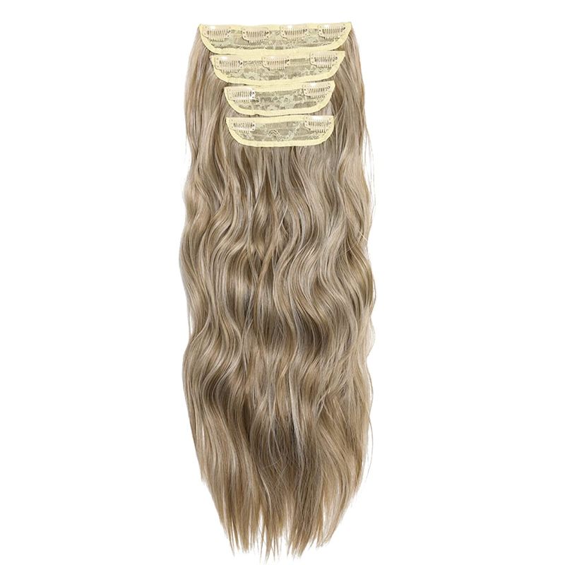 Photo 1 of Imierfa 20 Inch Blonde Clip in Hair Extensions 4 Pieces Natural Synthetic Hair Extensions for Women Natural Synthetic Hair Extensions (20 Inch, 8886#)
