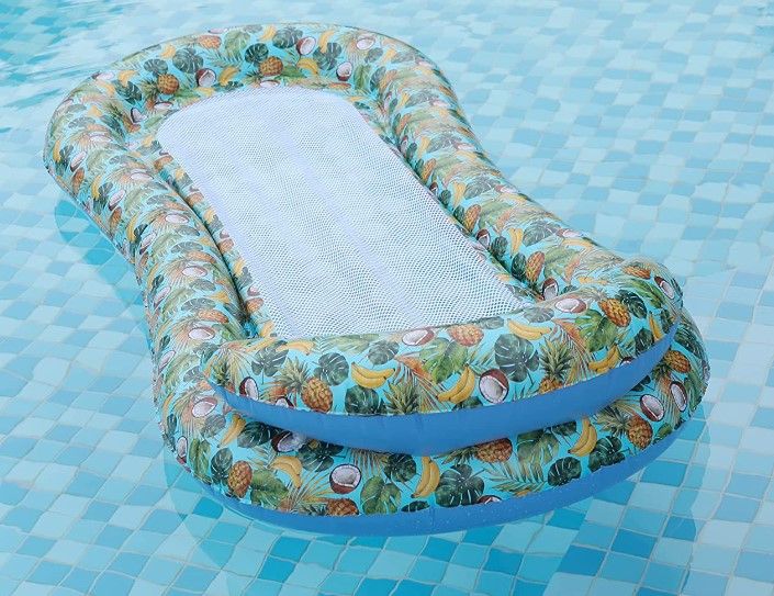 Photo 1 of Adults Inflatable Water Pool Floats with Headrest, Summer Portable Soft Swimming Chair Pool Hammock Floaties Pool Floating Lounge Bed for Pool, Beach, Lake
