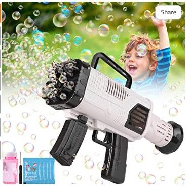 Photo 1 of Big Rocket Bubble Gun Machine 5000+ Bubbles per Min, Electric Blower Mover Maker Water Toy, Best Birthday Gift in Indoor Outdoor Party Wedding Summer for Kids Girls Boys Toddler Adults Black
