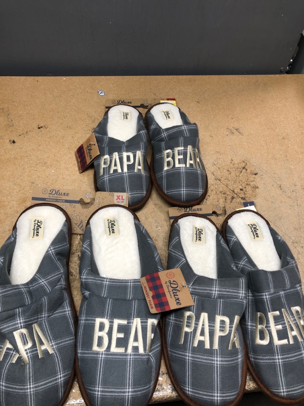 Photo 1 of 3 Pack En's Dluxe by Dearfoas Papa Bear Fathers' Day Slippers -
Size XL, Large, Medium 