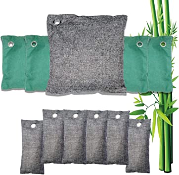 Photo 1 of  Bamboo Charcoal Air Purifying Bag (8 Pack), 200g,100g,75g Natural Air Freshener Bags, Activated Charcoal Odor Eliminators, Car Air Purifier, Closet Freshener, Home Air Freshener
