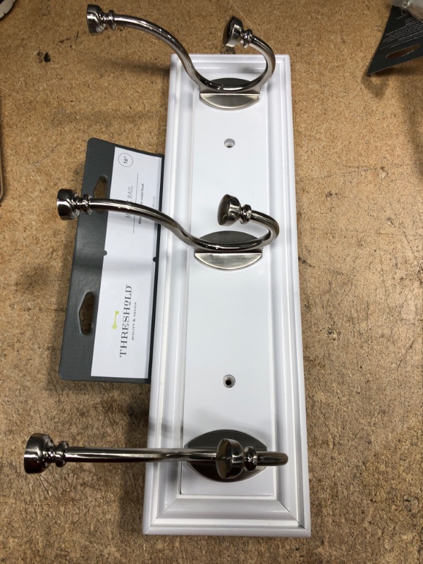 Photo 2 of 16 Hook Rail Elegant - White/Satin Nickel - Threshold