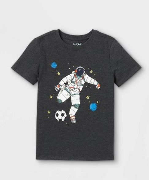 Photo 1 of 3 PACK** 1 (Xs), 2 (XL) Short Sleeve Astronaut Soccer Graphic T-Shirt - Cat & Jack™ Black