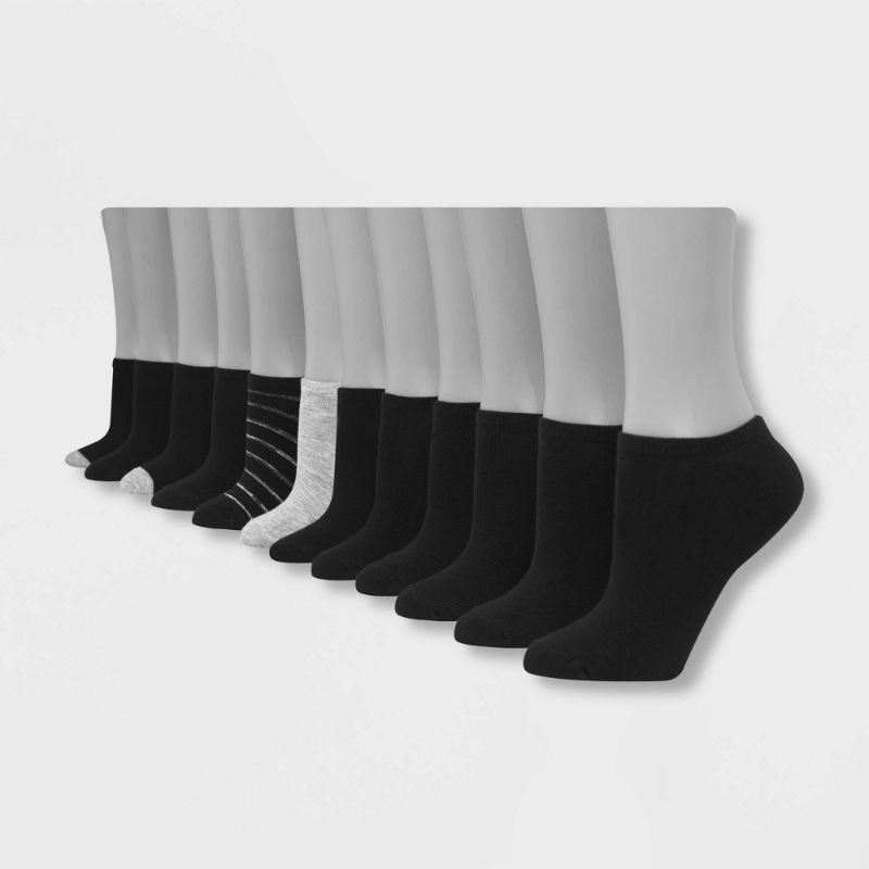 Photo 1 of 2 pack Hane Women' Pacedye Triped Lightweight 12pk Uper No How Athletic Ock - 5-9
