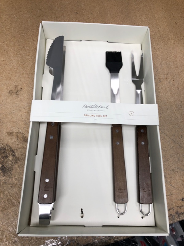 Photo 2 of 4pc Stainless Steel Grilling Tool Set - Hearth & Hand™ with Magnolia
