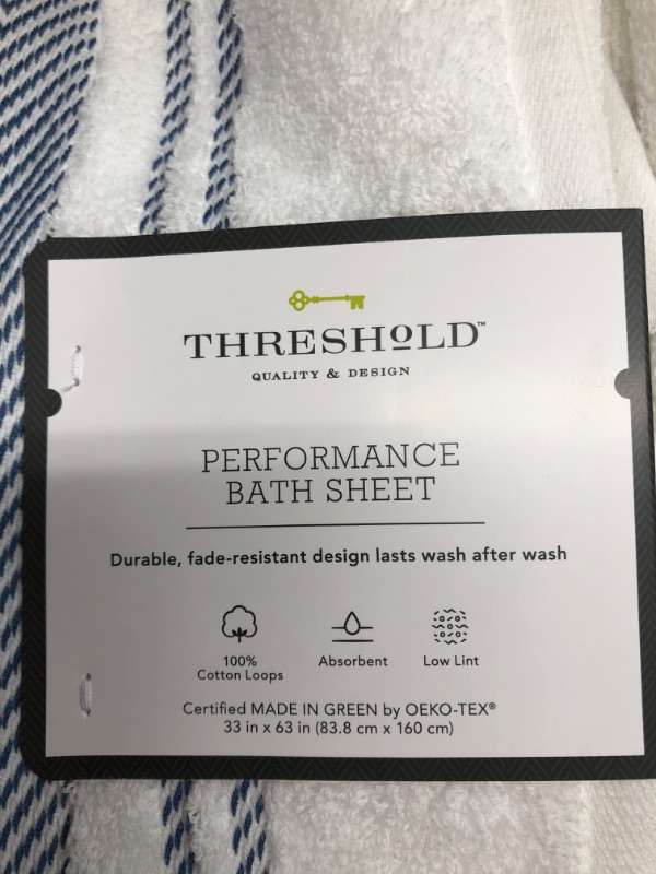 Photo 3 of 2 item bundle 
Performance Bath Towel - Threshold™ (x2)
Dimensions (Overall): 63 Inches (L), 33 Inches (W)
