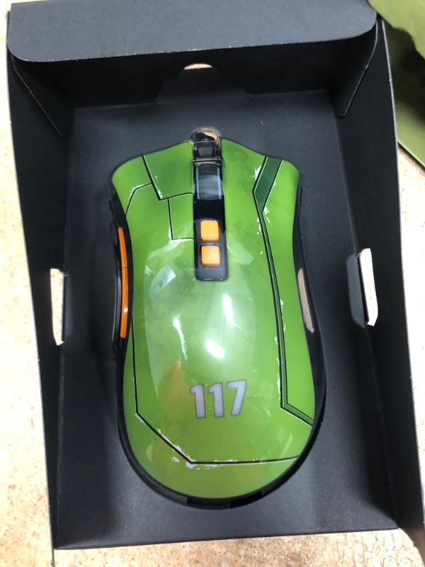 Photo 2 of Razer DeathAdder V2 Gaming Mouse: 20K DPI Optical Sensor - Fastest Gaming Mouse Switch - Chroma RGB Lighting - 8 Programmable Buttons - Ergonomic Shape - Halo Infinite Edition
