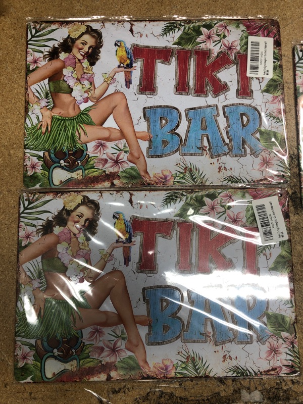 Photo 1 of 2 SIGNS
TIKI BAR RETRO VINTAGE SIGN WITH PIN UP GIRL