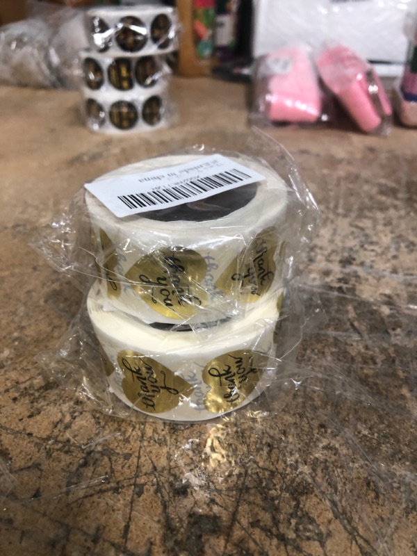 Photo 1 of Easykart Thank You Label Sticker 1.5" Round with Gold and White Heart 500 Labels Per Roll, Thank You Sticker Gold for Birthdays, Weddings, Giveaways, Bridal Showers
2 X ROLLS