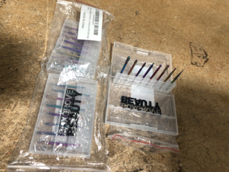 Photo 1 of 3 Pack Boxgrove Nail Drill Bits Set of 8Pcs Multicolor Professional tools for Manicure and Pedicure - 3/32 Inch Diamond Acrylic Efile for Home Spa and Beauty Salon

