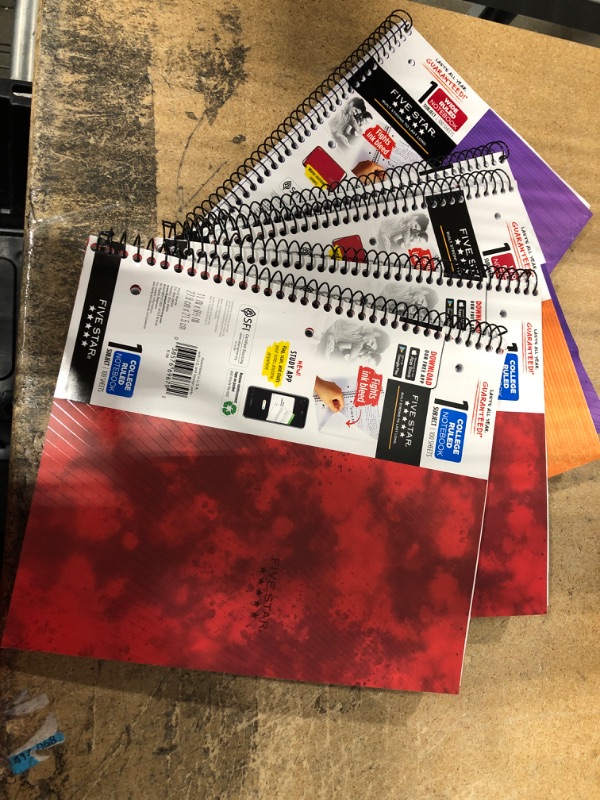 Photo 1 of 5- Five Star 1 Subject College Ruled Spiral Notebook