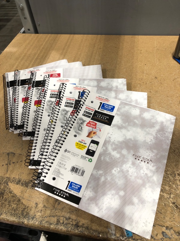 Photo 1 of 6- Five Star 1 Subject College Ruled Spiral Notebook
