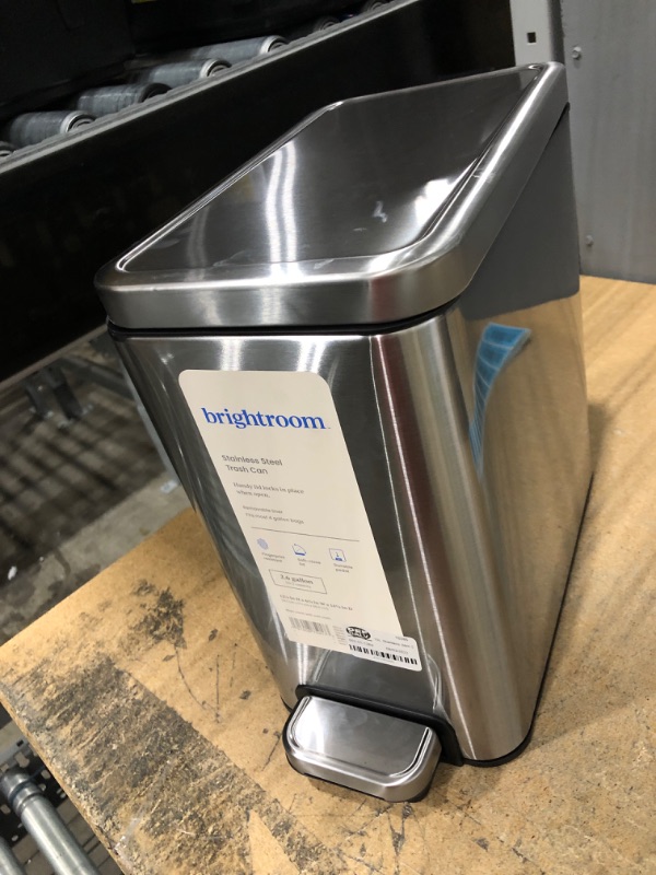 Photo 1 of 10L Stainless Slim Step Trash Can - Brightroom™

