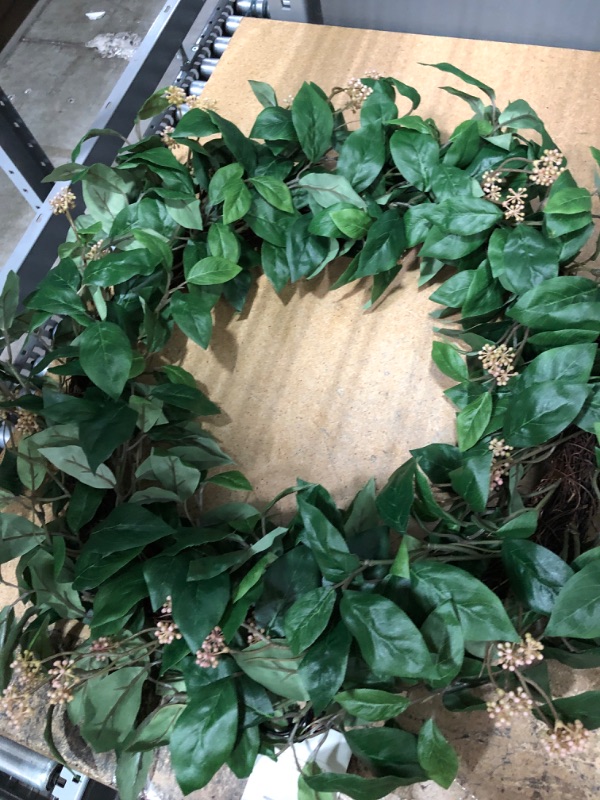 Photo 1 of 24" Faux Chili Leaf Wreath - Hearth & Hand™ with Magnolia
