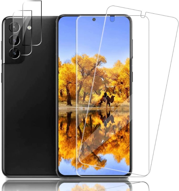 Photo 1 of [2+2 Pack ] Galaxy S22 Screen Protector and Lens Protector, 9H Tempered Glass, Support Ultrasonic Fingerprint Identify,3D Bending HD Screen Protector,for Samsung Galaxy S22 5G (6.1")
