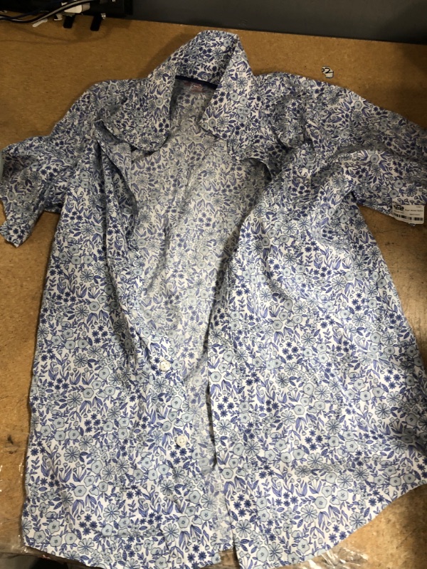 Photo 1 of Cat and Jack Blue Floral Dress Shirt L 