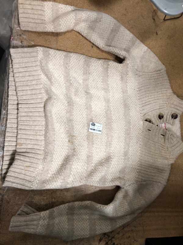 Photo 1 of Cat and Jack Stripped Quilted Sweater, Beige M 