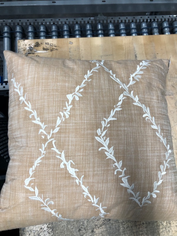 Photo 2 of 2 pack -Embroidered Floral Square Throw Pillow Neutral/Cream - Threshold designed with Studio McGee