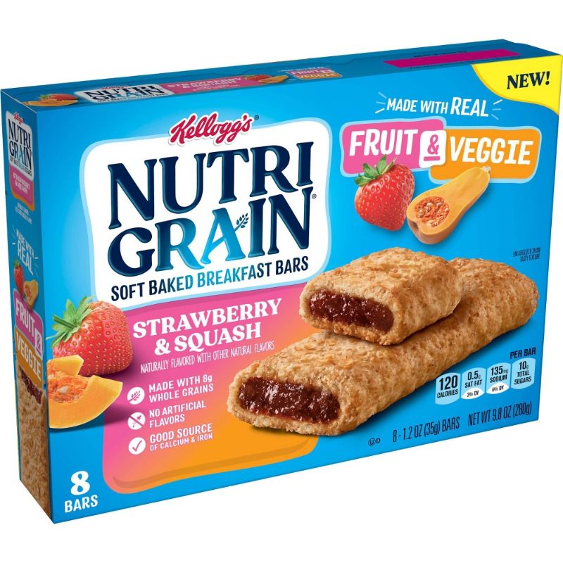 Photo 1 of 12 boxes Nutri-Grain Soft Baked Breakfast Bars - Strawberry and Squash, 8 Ct, 
Best if used by Jul 02/22