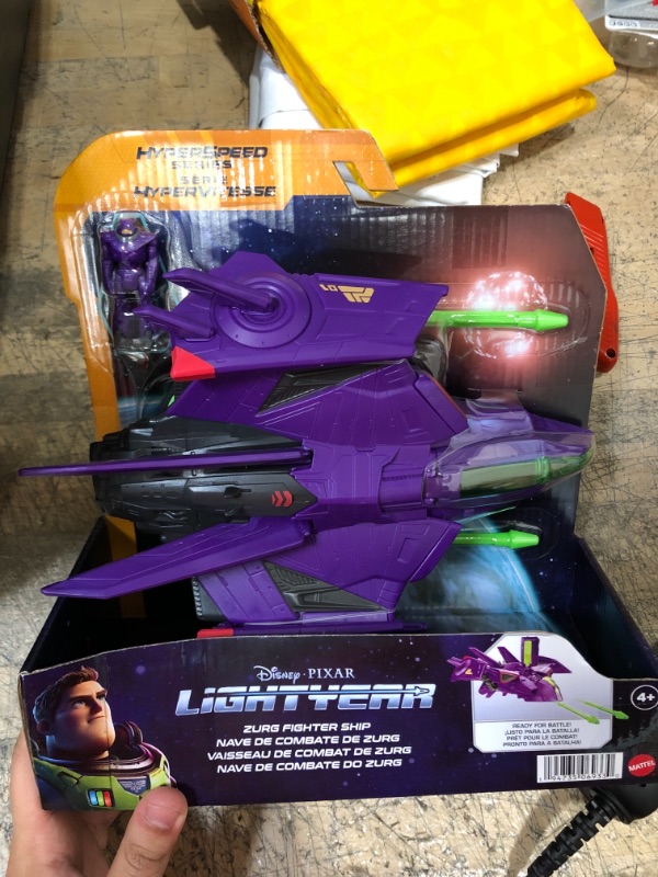 Photo 2 of Disney Pixar Lightyear Hyperspeed Series Zurg Fighter Ship & Zurg Figure

