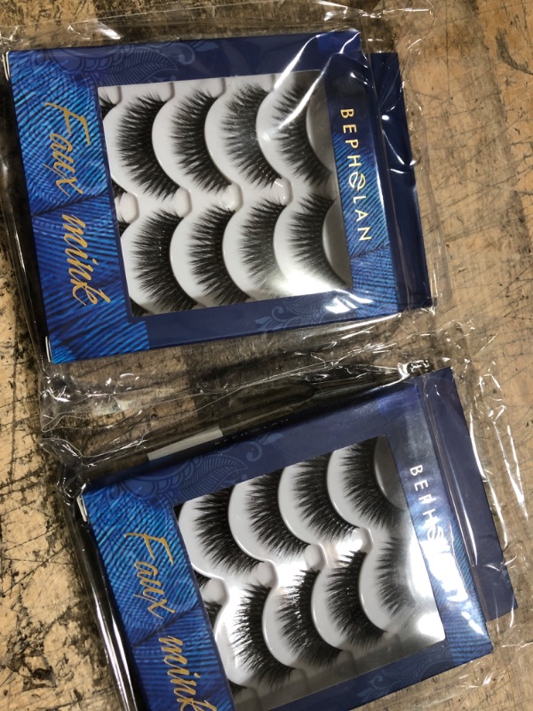 Photo 2 of bundle of (2 itmes) BEPHOLAN 5 Pairs Faux Mink False Eyelashes (DV03)
