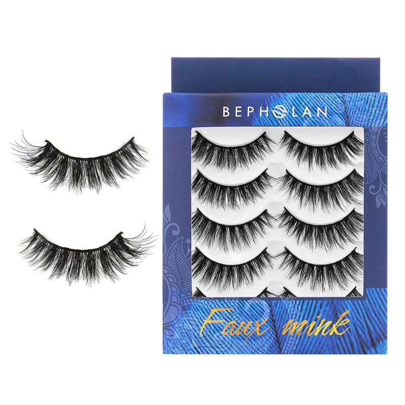 Photo 1 of bundle of (2 itmes) BEPHOLAN 5 Pairs Faux Mink False Eyelashes (DV03)
