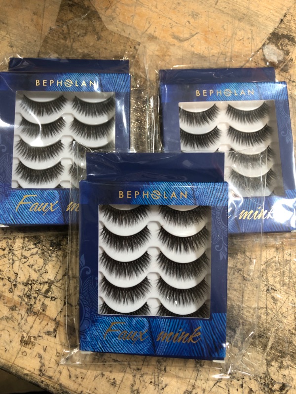 Photo 2 of bundle of (3 items) BEPHOLAN 5 Pairs Faux Mink False Eyelashes (DV03)
