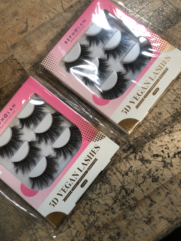 Photo 2 of BEPHOLAN 3 Pairs Mink Lashes ,100% Real Siberian Mink Fur Lashes,Dramatic Cat-Eyes Look,Long& Thick, Totally Cruelty-Free,Reusable &Handmade, Non-Irritating Fake Eyelashes, XMZ208
