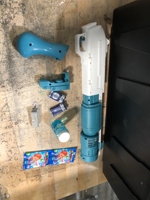 Photo 2 of Bubble Gun for Kids Bazooka Bubble Machine Gun Automatic Bubble Machine Blue 