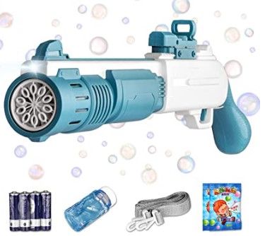 Photo 1 of Bubble Gun for Kids Bazooka Bubble Machine Gun Automatic Bubble Machine Blue 