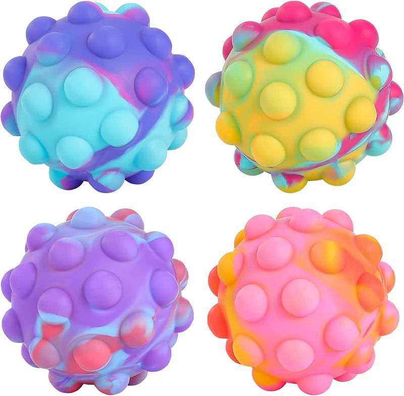 Photo 1 of ***5 Items***Pop Ball It Fidget Toys 4 PCS, 3D Squeeze Pop Ball Its Fidget Toy Bath Toys Anti-Pressure Popper Sensory Toys Stress Balls for Kids Adults Over 1 Years
