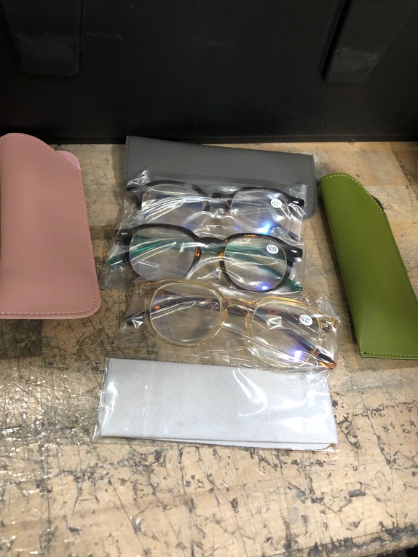 Photo 1 of 3 Pack Blue Light Reading Glasses with Case 