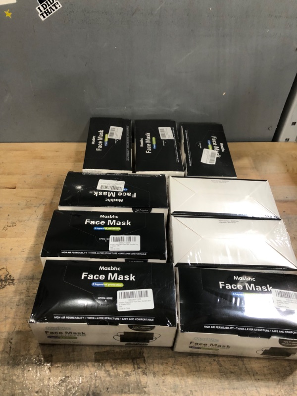Photo 1 of Bundle of 9
50pack Disposable Face Masks Black 