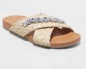 Photo 1 of a New Day Women's Phylis Raffia Slide Sandals Size 11 