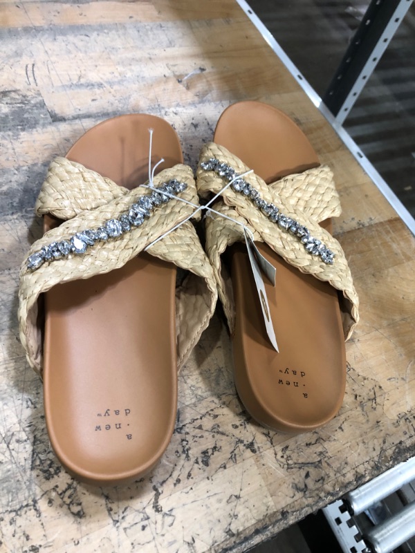 Photo 2 of a New Day Women's Phylis Raffia Slide Sandals Size 11 