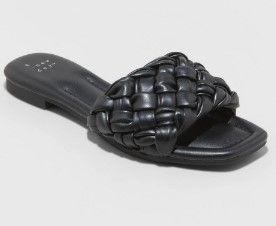 Photo 1 of a New Day Women's Carissa Woven Slide Sandals Black Size 7