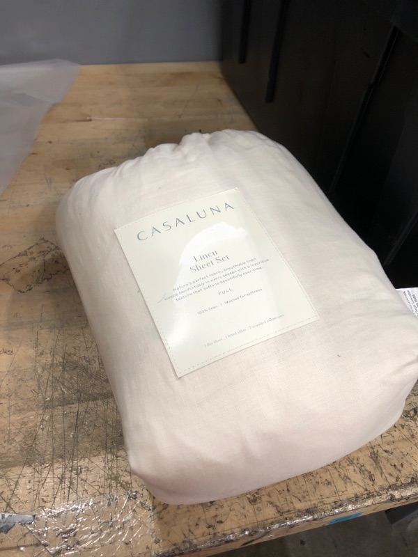 Photo 2 of 100% Washed Linen Solid Sheet Set - Casaluna™

