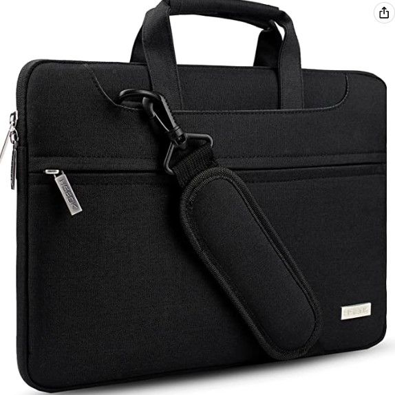 Photo 1 of Hseok Laptop Shoulder Bag 15 15.6 16 Inch Briefcase, Compatible MacBook Pro 16 15.4 Inch, XPS 15 Spill-Resistant Handbag with Shoulder Strap for Most 14"-16" Notebooks, Black
