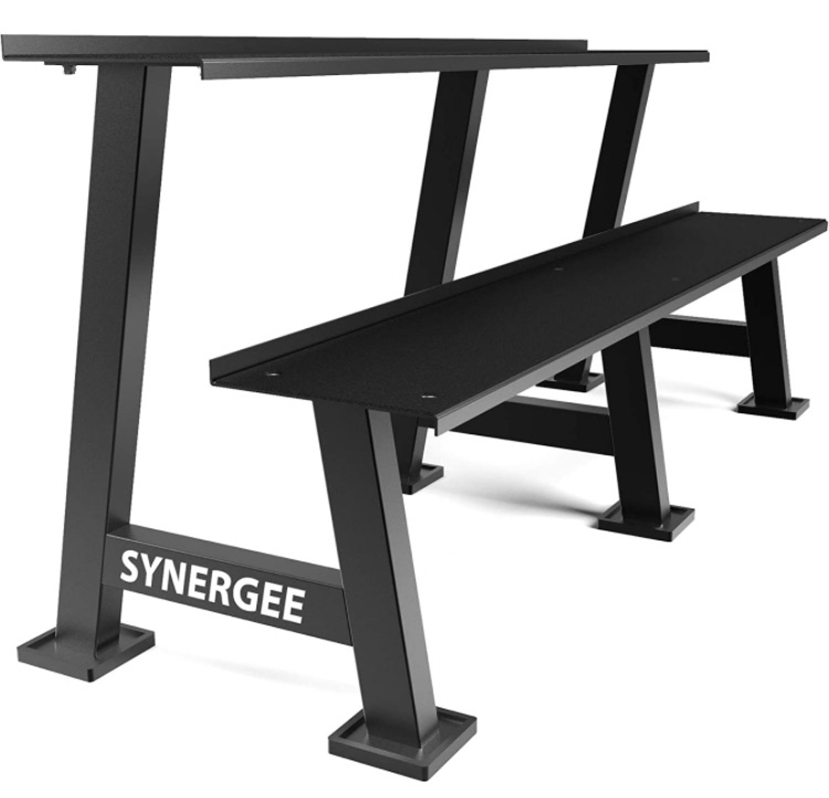 Photo 1 of ***PARTS ONLY*** Synergee Kettlebell Storage Rack - Gym Storage Rack for Fitness Equipment Organization - 2-Tier Shelf for Holding Kettlebell Set
- Missing/loose hardware // Minor cosmetic damaged 

