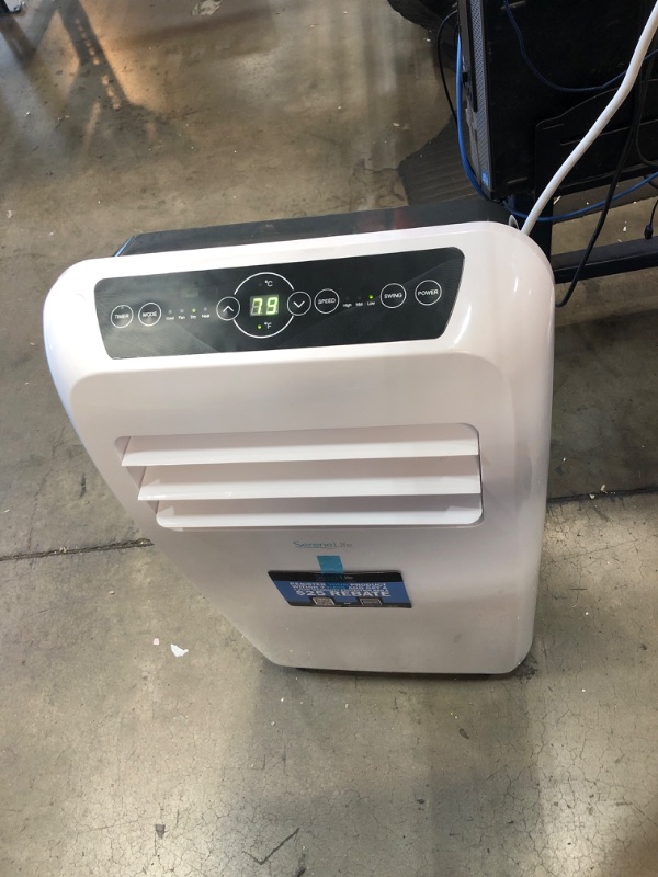 Photo 2 of **READ BELOW**SereneLife SLACHT128 Portable Air Conditioner Compact Home AC Cooling Unit with Built-in Dehumidifier & Fan Modes, Quiet Operation, Includes Window Mount Kit, 12,000 BTU + HEAT, White